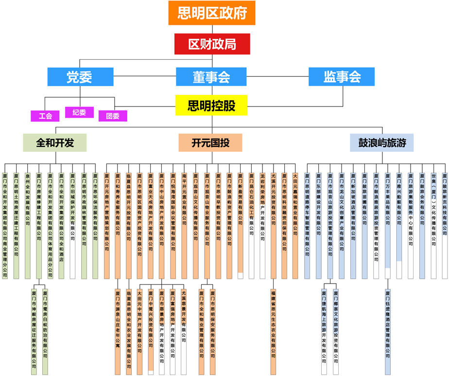 厦门思明国有控股集团有限公司组织架构图